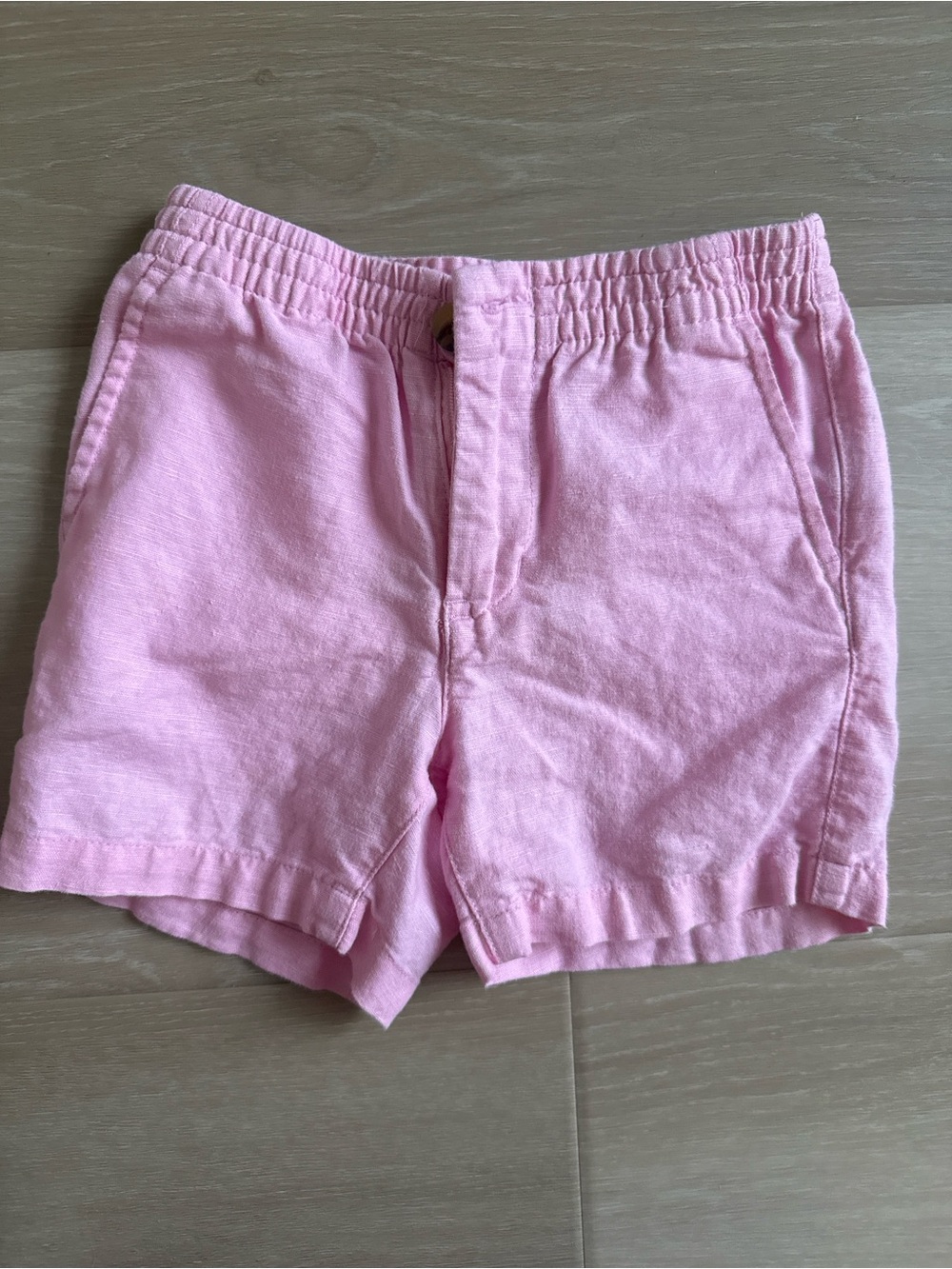 Janie and Jack Pink Kids Elastic Waist Shorts Linen Blend Washable